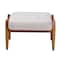 Baxton Studio Jeanine Japandi Greyish Beige Fabric and Walnut Brown Finished Wood Ottoman Footstool 233-13167-ZORO - alternate 4
